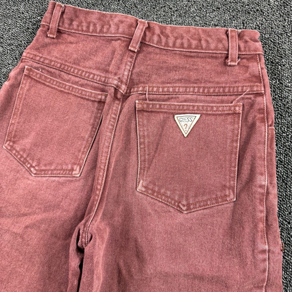 VTG Guess Georges Marciano High Waisted Tapered Jeans Women's 14 Red Made in USA
